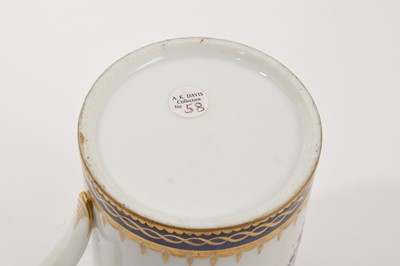 Lot 35 - A Samson mug, polychrome painted with flowers, with gilt-patterned and underglaze blue borders, with monogram initials, possibly a marriage gift, 12.75cm high