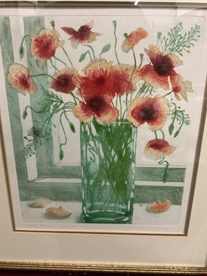 Lot 251 - L. Valerie Christmas, etching - Field poppies