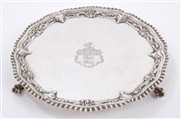 Lot 360 - George III Silverer waiter of hexagonal form,...