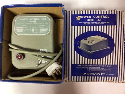 Lot 1831 - ZTC-511 Digital Master Controller & ZTC Transformer Power Unit, Hornby Duplo D1 Through Station, boxed D455 & Meccano Power Control Unit A3, boxed (qty)