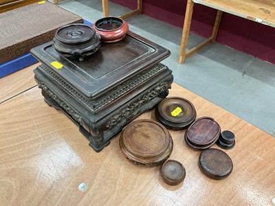 Lot 413 - Chinese carved wooden stand and others