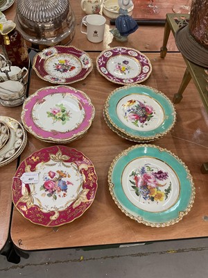 Lot 407 - Good group of Regency and later floral dishes (11).