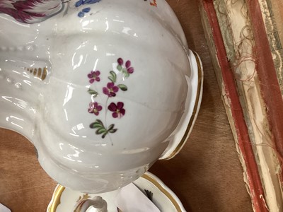 Lot 415 - 19th century Graingers Worcester Pot Pouri vase, Swansea cup and saucer and Staffordshire jug.