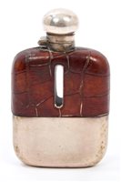 Lot 365 - 1920s Silverer mounted glass spirit flask with...