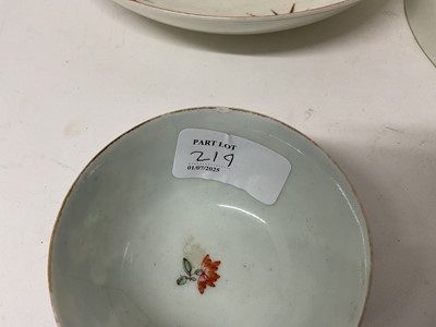 Lot 71 - Worcester slop bowl and stand, circa 1770, painted in the Thunder and Lightning pattern, the bowl with double-ring mark to base, the stand 19cm diameter