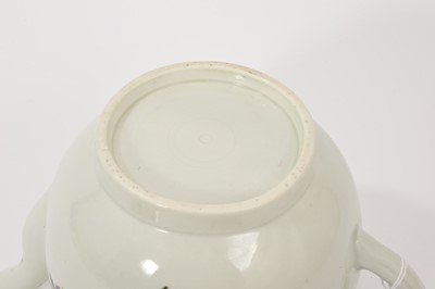 Lot 23 - A Worcester teapot, circa 1775, polychrome painted with floral sprays, 16cm high