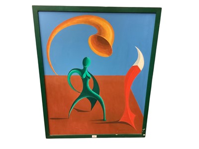 Lot 789 - Edward Carter, surrealist oil on canvas and another