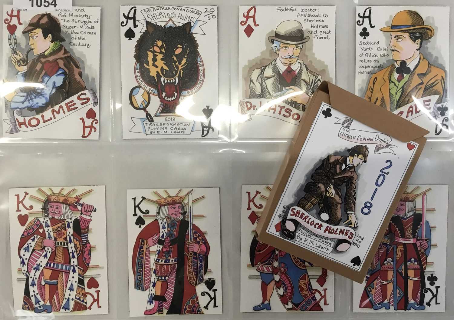 Lot 1054 - Complete deck of Elaine Lewis hand made playing cards on a Sherlock Holmes theme