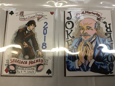 Lot 1054 - Complete deck of Elaine Lewis hand made playing cards on a Sherlock Holmes theme