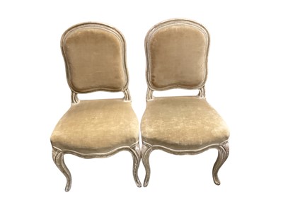 Lot 1471 - Pair of 19th century French carved beech side chairs