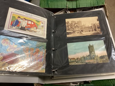 Lot 293 - Box of vintage postcards in a folder and some loose (approximatley 250)