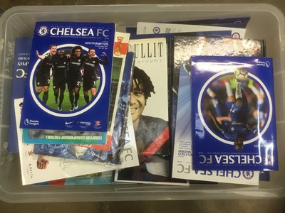 Lot 178 - Large collection of Chelsea F.C. and England programmes, ticket stubs, and related ephemera, 1960s onwards, including a John Terry signed item (4 boxes)