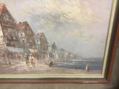Lot 169 - Caroline Burnett (1877-1950), large oil on canvas street scene