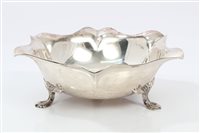 Lot 379 - Edwardian Silverer bowl of hexagonal form,...