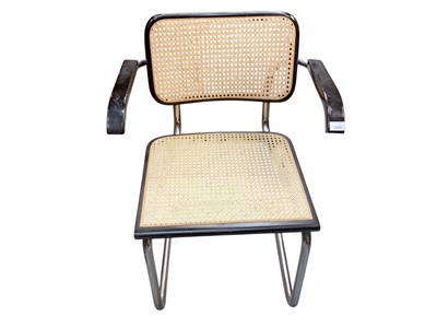 Lot 1259 - Four vintage 'Cesca' style dining chairs in the style of Marcel Breuer, stamped 'Made in Italy'