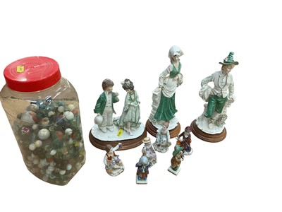 Lot 456 - Collection of vintage marbles and lot figures