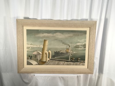 Lot 304 - Felix Kelly (1914-1994) Drifter and Paddle Steamers, No. 15, a coloured lithographic Schools' print, printed by Baynard Press 48 x 75cm, framed