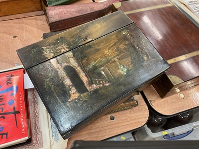 Lot 442 - Victorian Papier-mâché mache writing slope