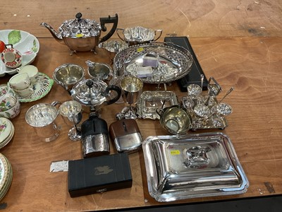 Lot 439 - Plated teaset and lot plated ware