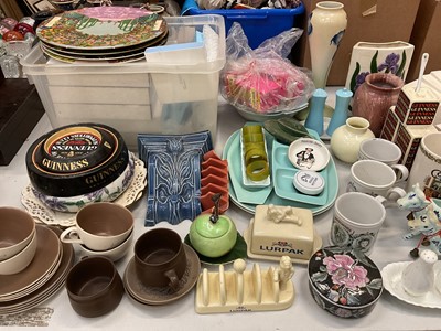 Lot 327 - Group of ceramics including Poole Pottery, Denby, collectors plates, Guinness related items etc