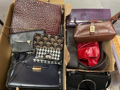 Lot 325 - Collection of vintage and later handbags, evening bags and purses (2 boxes)