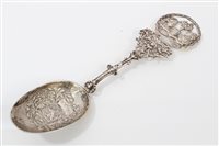 Lot 387 - 19th century Dutch Silverer spoon with large...