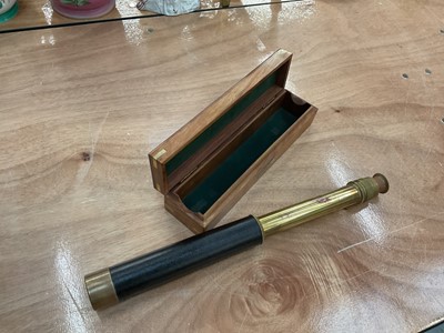 Lot 422 - Ross Morrel brass telescope in wooden case.