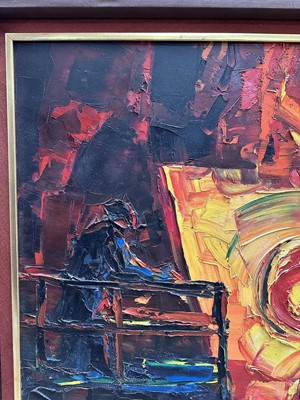 Lot 1394 - *David T. Smith (1920-1999), Suffolk artist, large oil on board - Iron Foundry, signed and dated 1967, 100cm x 126cm, framed