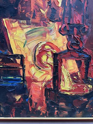 Lot 1394 - *David T. Smith (1920-1999), Suffolk artist, large oil on board - Iron Foundry, signed and dated 1967, 100cm x 126cm, framed