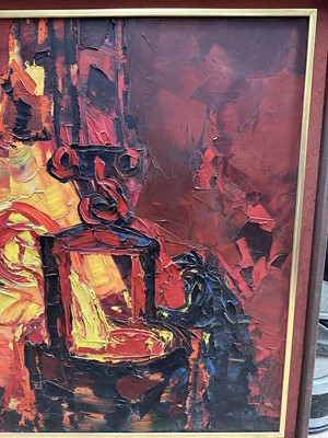 Lot 1394 - *David T. Smith (1920-1999), Suffolk artist, large oil on board - Iron Foundry, signed and dated 1967, 100cm x 126cm, framed