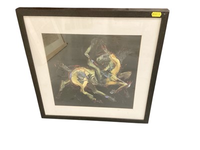 Lot 811 - Contemporary print - A Polo Player, in glazed frame, 44cm square