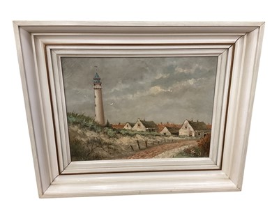 Lot 691 - Oil on board & canvas coastal & woodland scenes, framed (4)