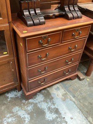 Lot 1255 - Reproduction chest of two short and three long drawers, 67cm wide, 40.5cm deep, 73.5cm high