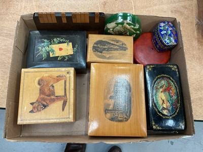 Lot 470 - Group of antique and other boxes, including Mauchline ware