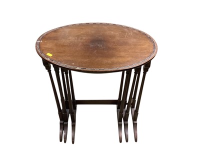 Lot 1320 - Nest three 1930s mahogany oval occasional tables, with Air Ministry Officers mess marks to underside