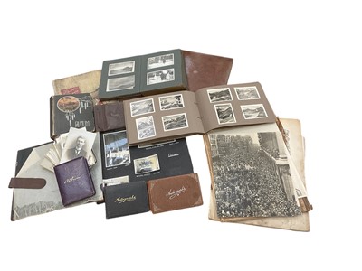 Lot 431 - Group of mixed ephemera to include early 20th albums, photographs including scenes of North Africa circa. 1904 in album and some postcards (1 box).