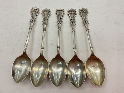 Lot 1153 - Five Norwood & Dulwich Rifle club silver teaspoons