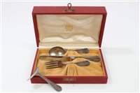 Lot 409 - Cartier Silverer four piece christening set -...