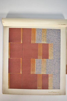 Lot 1403 - *Barnett Freedman (1901-1958) - four mixed media book binding designs for Leighton-Straker, signed and dated 1934, to include 'Deep Cut Mountains by Herma Shervil'
