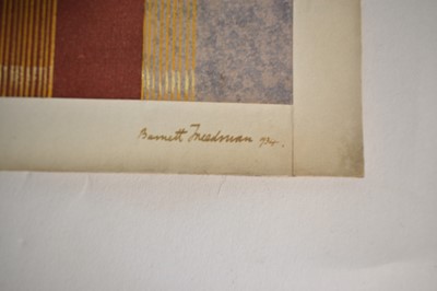 Lot 1403 - *Barnett Freedman (1901-1958) - four mixed media book binding designs for Leighton-Straker, signed and dated 1934, to include 'Deep Cut Mountains by Herma Shervil'