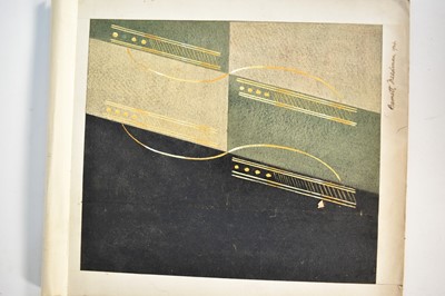 Lot 1403 - *Barnett Freedman (1901-1958) - four mixed media book binding designs for Leighton-Straker, signed and dated 1934, to include 'Deep Cut Mountains by Herma Shervil'
