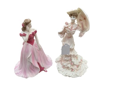 Lot 494 - Two Coalport figures- A Meeting at Ascot and Sarah (2)