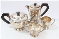 Lot 413 - 1920s Silverer four piece tea set - comprising...