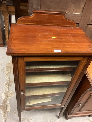 Lot 1405 - Edwardian inlaid mahogany glazed display cabinet and a pot cupboard (2)