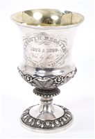 Lot 417 - George IV Silverer trophy cup of campana form,...