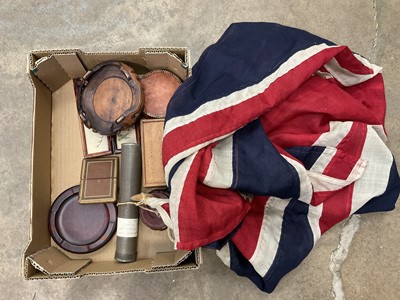 Lot 163 - Miscellaneous items including a flag, stands etc