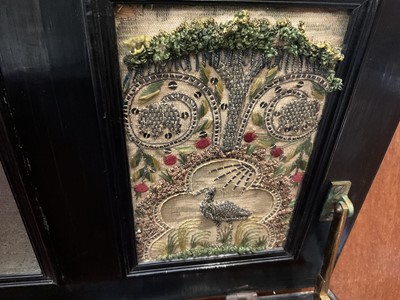 Lot 1657 - Fine and rare 17th century Flemish ebonised and stumpwork embroidery augmented cabinet