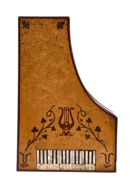 Lot 831 - 19th century French burr wood and abalone inlaid work box in the form of a piano