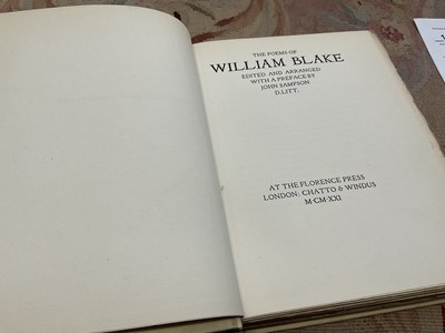 Lot 1709 - Poems of William Blake, Florence Press, 1921, in fine vellum binding