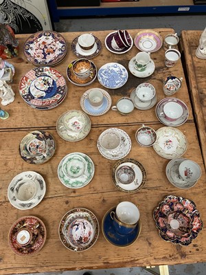 Lot 24 - A collection of Regency and later china, including Dollar pattern, Spode, New Hall, etc